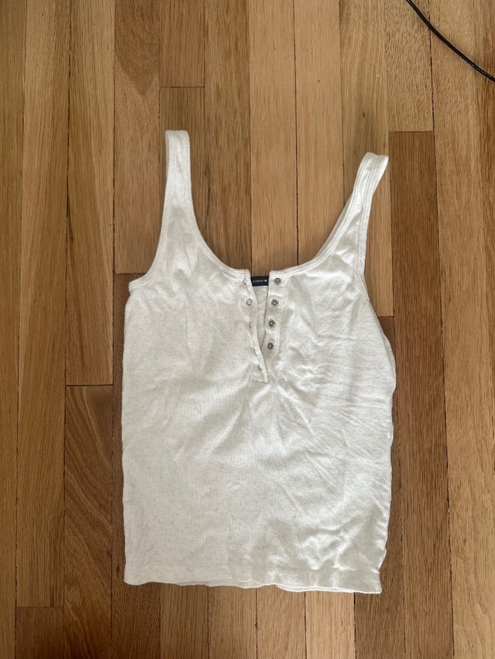 Brandy Melville, Heather Gray white button tank top